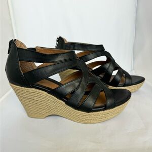 Jaclyn Smith Abby Boho Espadrille Wedge Zip Retro 70s Style Sandals Shoe Sz 6.5